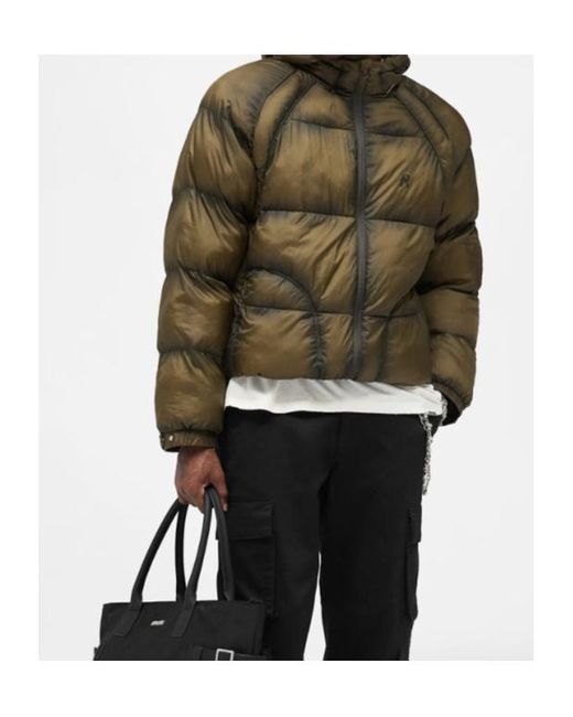 Represent Green Translucent Hooded Puffer for men