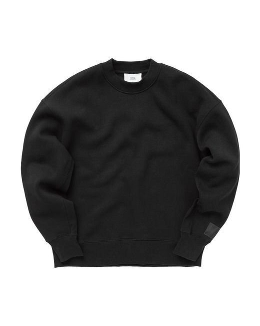 AMI Black Logo Patch Crewneck Sweatshirt for men