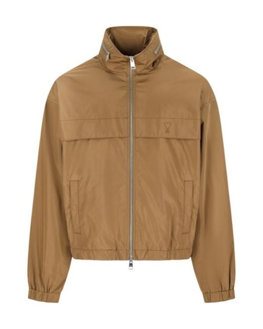 AMI Brown Coupe Zip Windbreaker for men