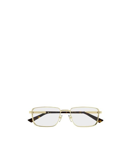 Gucci White Eyewear Rectangular Frame Glasses for men