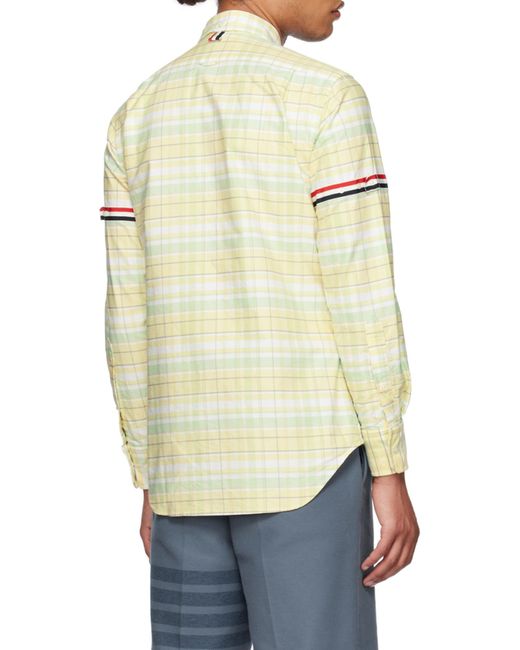 Thom Browne White Rwb-Stripe Check Shirt for men