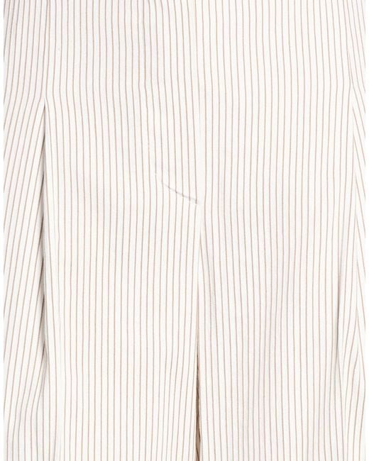 Brunello Cucinelli White Striped Casual Trouser