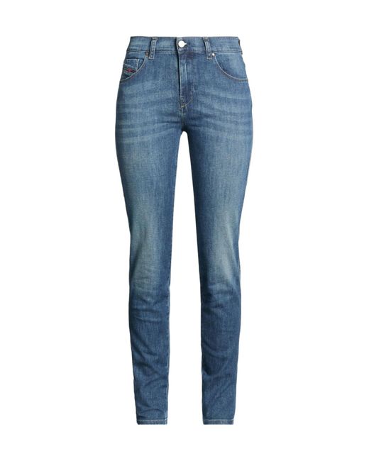 DIESEL Blue Mid-Rise Tapered Jeans