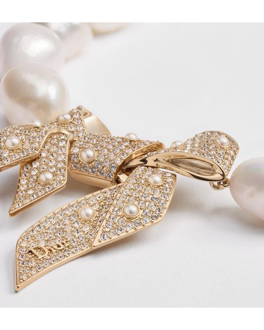 Dior Metallic Or Shiny Bow Necklace
