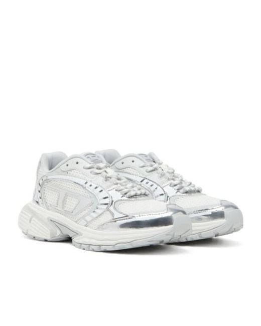 DIESEL White Sneakers With Insert Design