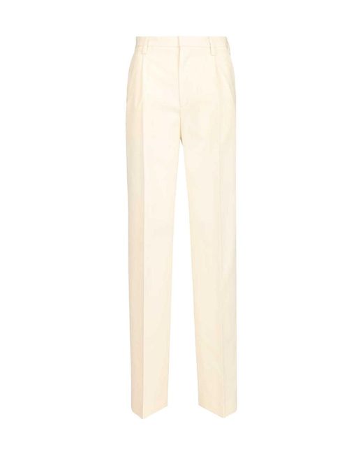 MM6 by Maison Margiela White Pleat High-Waisted Pants