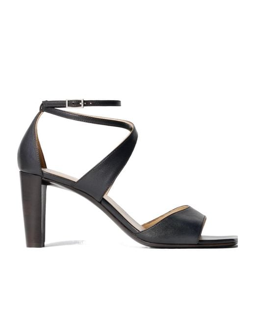 Lemaire Black Cross Sandals 80 Mm Heel