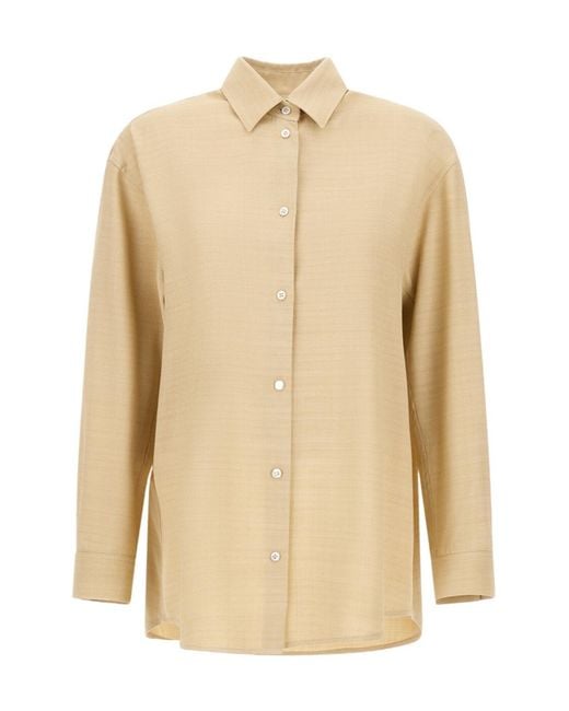 Herno Natural Tie-Neck Shirt