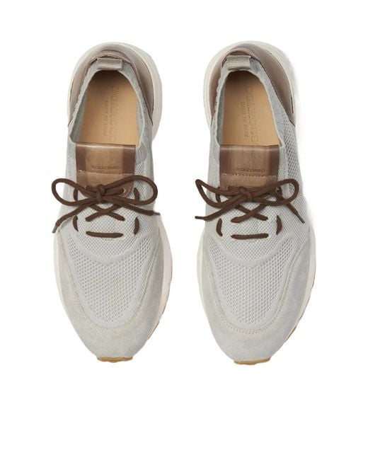 Scarosso White Robbie Knitted Lace-Up Sneakers for men
