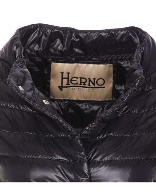 Herno Black Greta Short-Sleeved Puffer Jacket