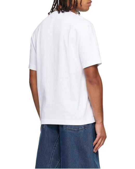 Jacquemus White Logo Patch Crew Neck T-Shirt for men
