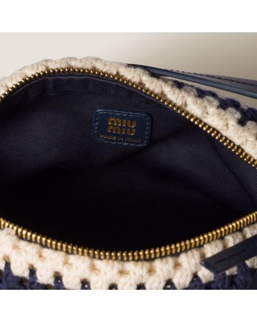 Miu Miu Blue Crochet Pouch