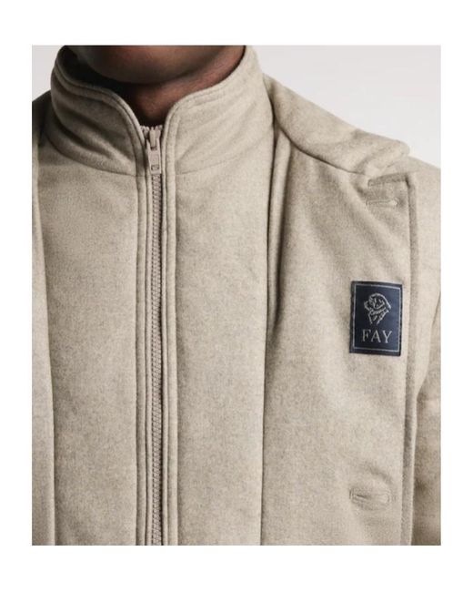 Fay Natural Quilted Zip-Closure Coat for men