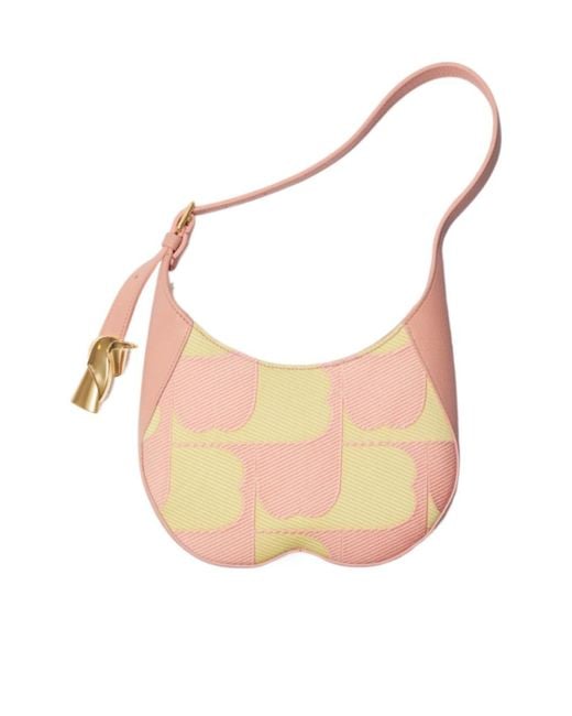 Burberry Pink Small Chess Leather Shoulder Bag