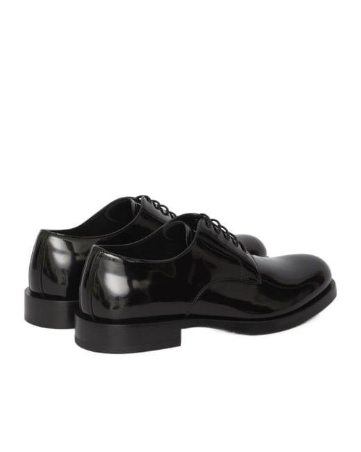 Dolce & Gabbana Black Lace-Up Derby Shoes for men