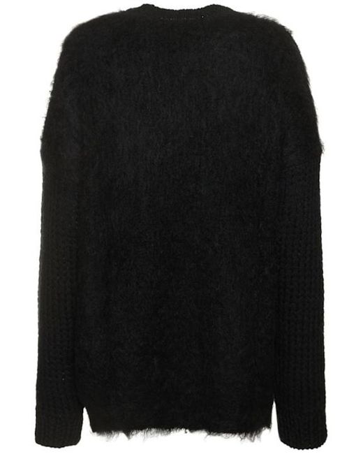 Junya Watanabe Black Wool Patchwork Oversized Knit Sweater