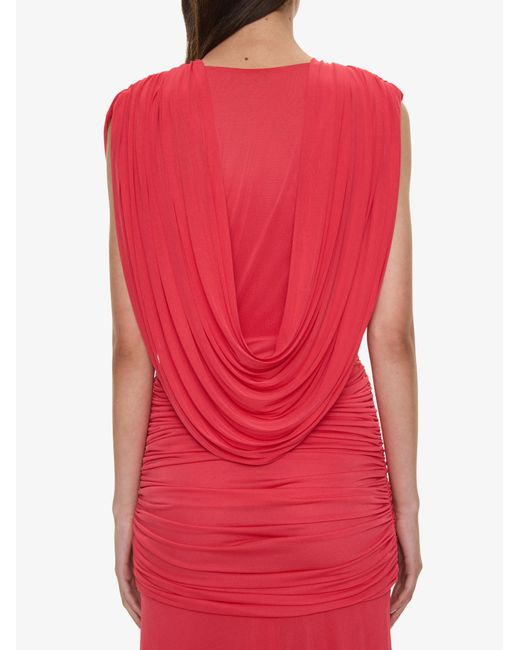 Christopher Esber Red Ripple Drape Gown