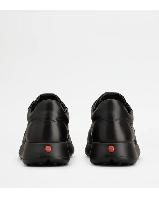Tod's Black Leather Lace-Up Sneakers for men