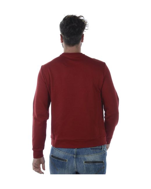 Emporio Armani Red Logo Round-Neck Sweater for men