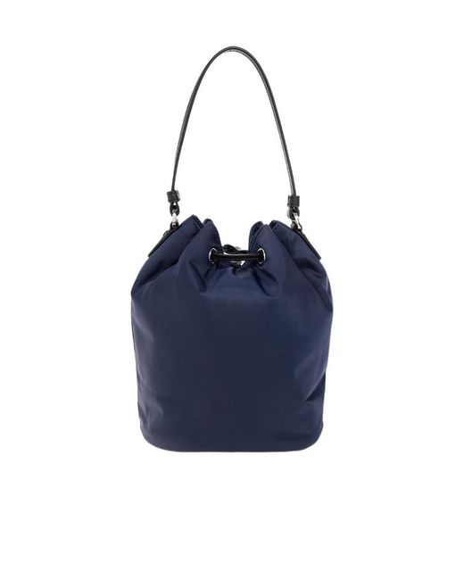 Tory Burch Blue Virginia Drawstring Bucket Bag