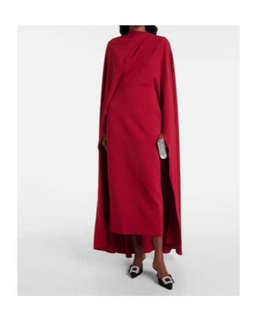 Roksanda Red Neolitsea Shawl Crepe Cocktail Dress