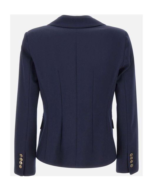 Marella Blue Double-Breasted Suit Jacket