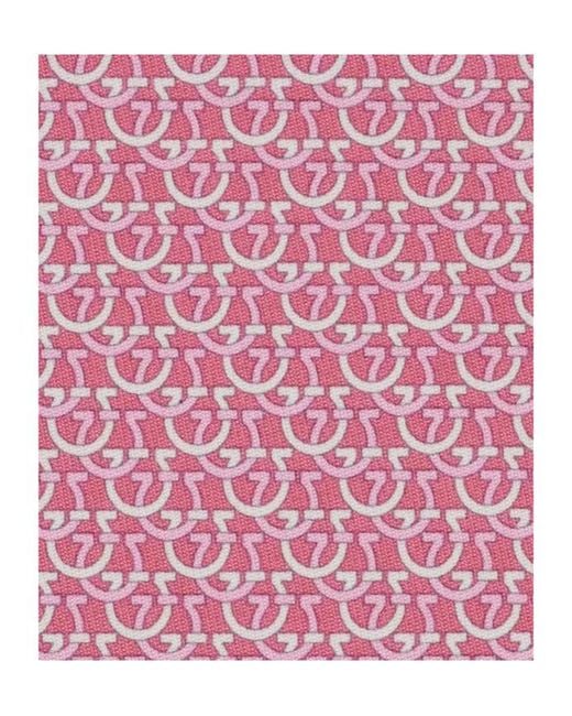 Ferragamo Pink Gancini Links Print Silk Tie for men