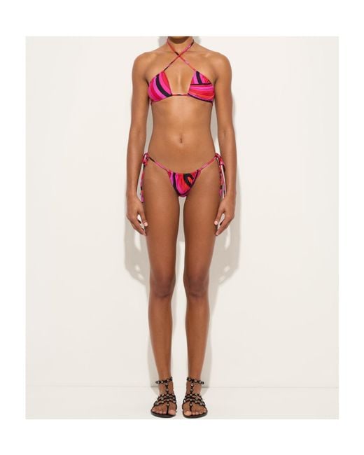 Emilio Pucci Red Pucci Marmo Tie-Side Bikini Briefs