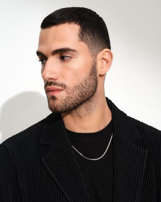 Tom Wood White Curb Chain M Satin Necklace for men
