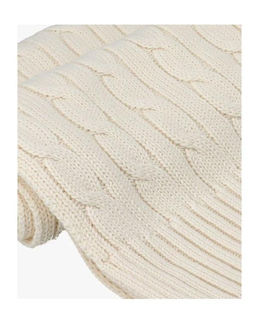 Polo Ralph Lauren White Knitted Scarf for men