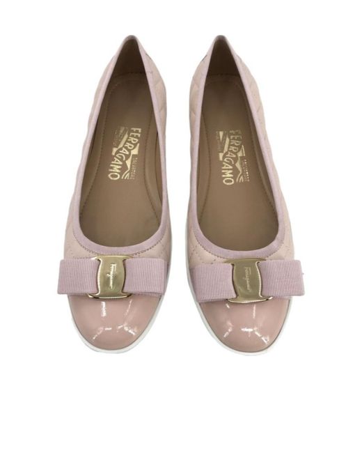 Ferragamo Brown Logo Flat Shoes