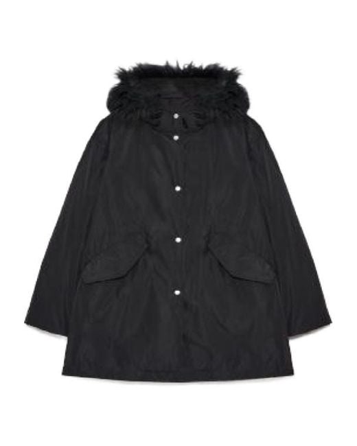 Jil Sander Black Faux-Fur Padded Jacket