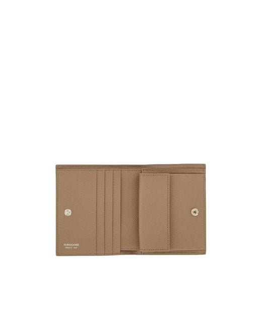 Ferragamo Natural Gancini Compact Wallet