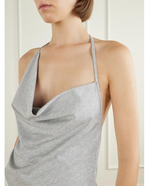 St. Agni Gray Backless Halter Top