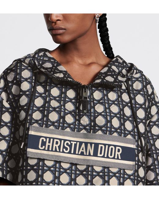 Dior Gray Macrocannage Short-Sleeved Hooded Short Anorak