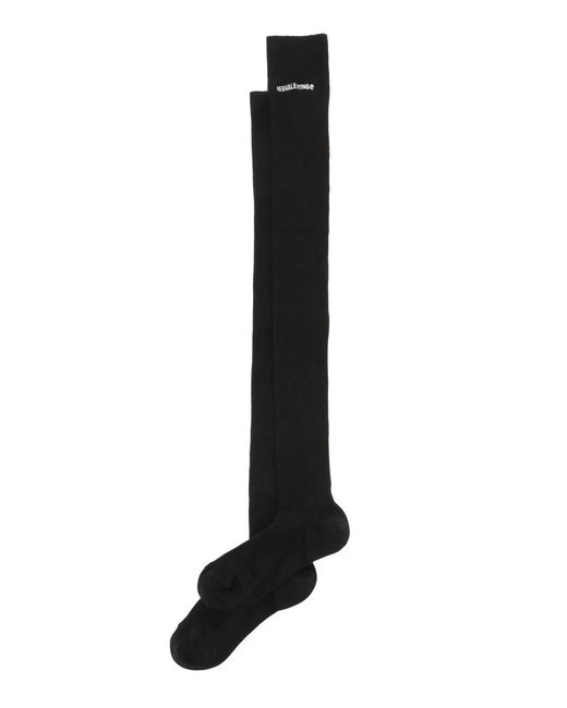 RED Valentino Black Ribbed Knit Knee Socks