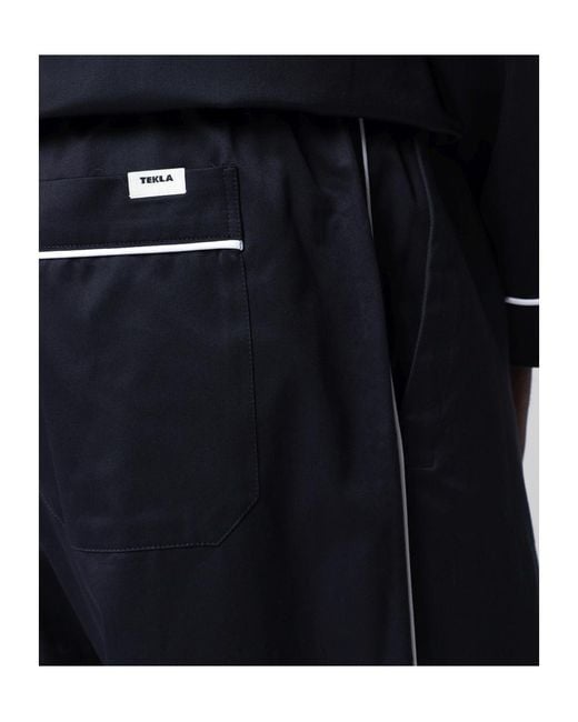 Tekla Blue Pocket Casual Pants for men