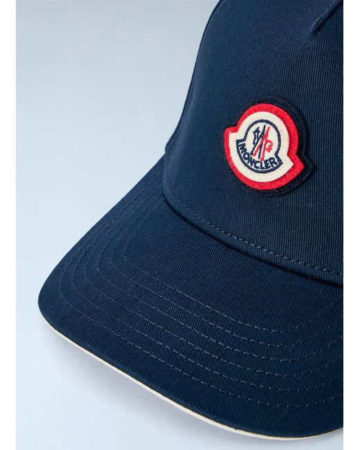 Moncler Blue Embroidered Logo Baseball Cap for men