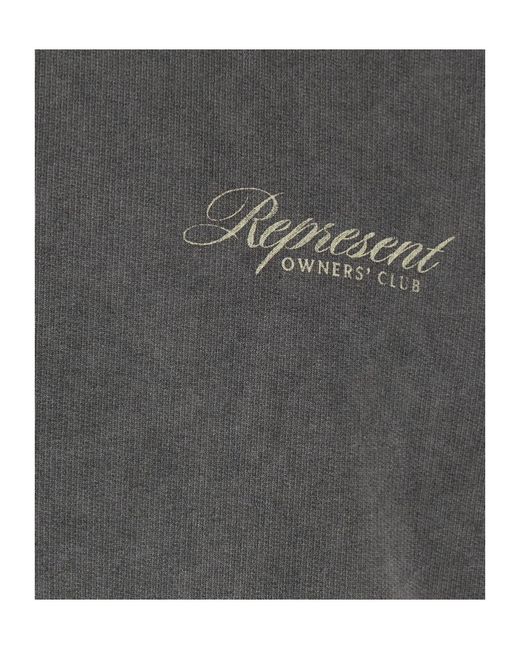Represent Gray Sweatshirt With Logo Print for men