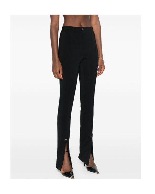 Mugler Black Slit Casual Pants