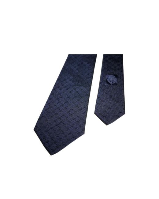 Gucci Blue Interlocking G Silk Jacquard Tie for men