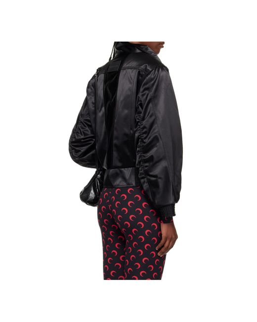 MARINE SERRE Black High Collar Bomber Jacket