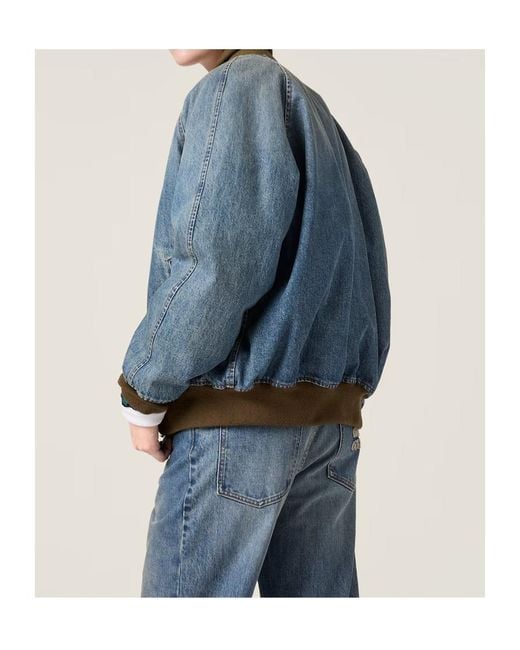 Miu Miu Blue Zip-Up Denim Jacket