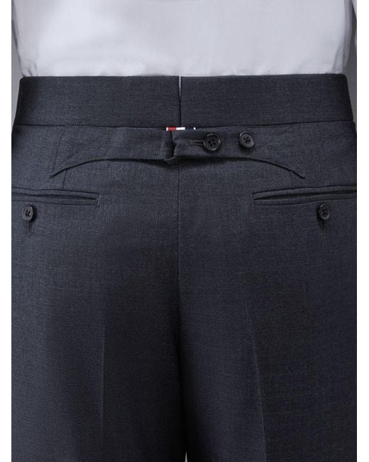 Thom Browne Black Super 120S Twill Trousers for men