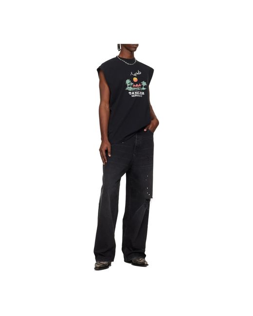 Vetements Black Graphic Printed Sleeveless T-Shirt for men