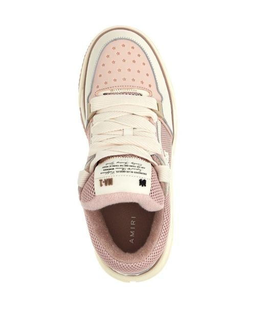 Amiri Pink Ma-1 Panelled Chunky Lace-Up Sneakers