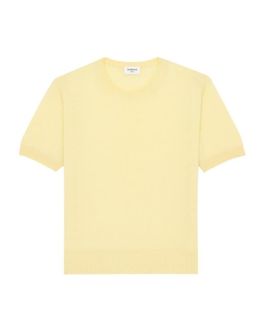 Saint Laurent Yellow Short-Sleeve Sweater