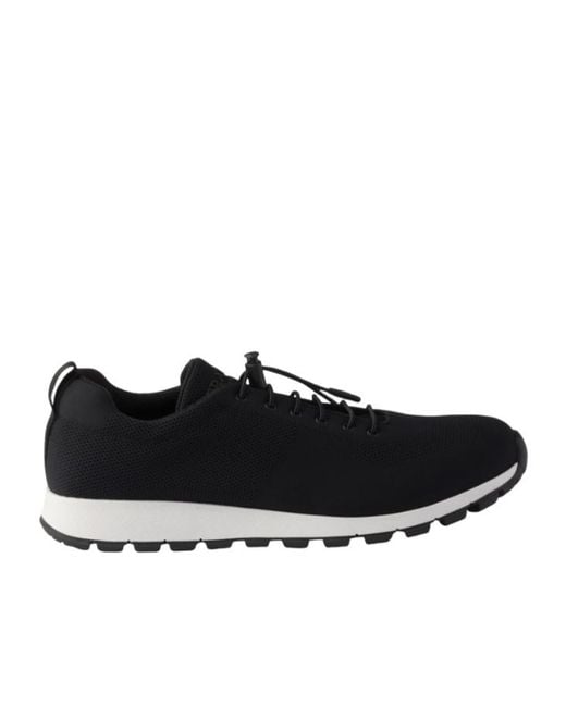 Prada Black Stretch Knit Sneakers for men