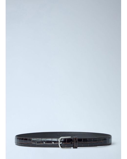 Totême White Crocodile-Embossed Leather Belt