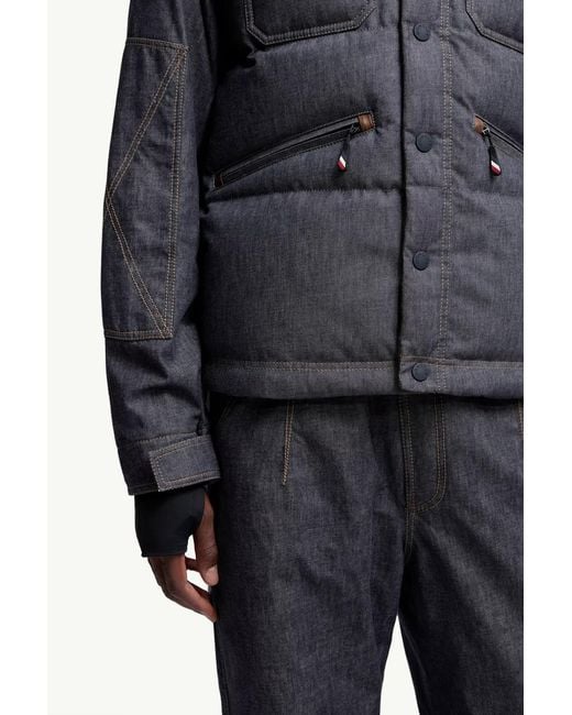 Moncler Blue Grenoble Krachan Down Denim Vest for men